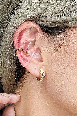 Piercing Fake Forma De Coração Banhado Em Ouro 18k