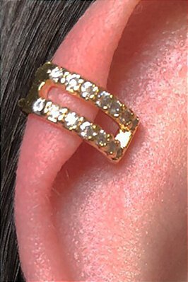 Piercing Fake Vazado Com Zircônia Banhado Em Ouro 18k