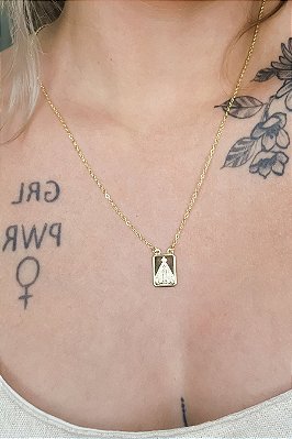 Escapulário Com Mini Medalhas Banhado Em Ouro 18k