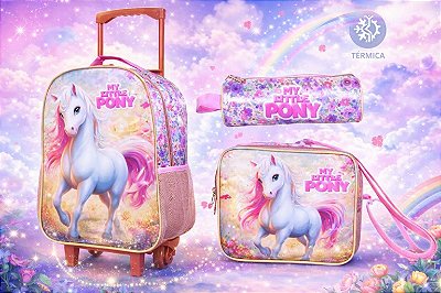 Kit Mochila Infantil com Lancheira e Estojo - My Little Pony