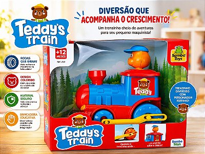 Brinquedo Trem do Teddy - Trem Colorido e Divertido para Crianças - Presente Ideal para Brincadeira e Imaginação