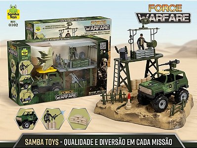 Brinquedo Forte Militar Force Warfare Com Jipe e Soldado Qualidade e Diversão em Cada Missão