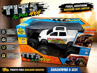 Titã Alpha 4X4 Monster Truck Brinquedo Robusto e Realista para Crianças +3 Anos
