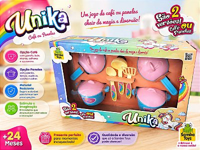 Kit Panelinhas Unika 7 Peças Jogo de Panelas para Crianças Brinquedo Educativo e Divertido
