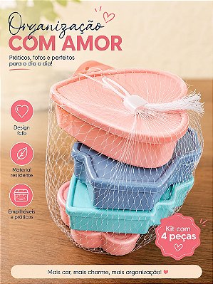 Kit 4 Potes Organizadores Coloridos para Cozinha