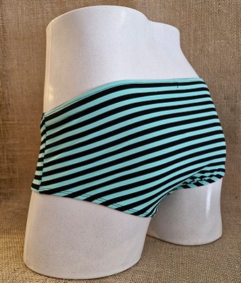 Sunga Tradicional - Listras verde água e preto