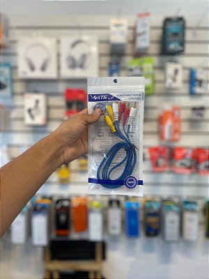 Cabo Áudio e Vídeo (AV) Azul KTS MEX-916 – Conexão de Alta Qualidade