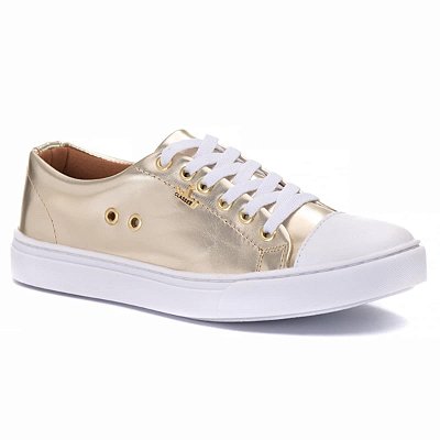 Tênis Feminino Dourado Casual