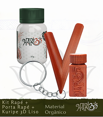 Kit Rapé + Porta Rapé + Kuripe 3D - Cobre