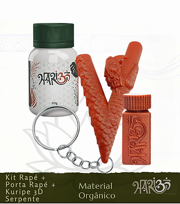 Kit Rapé + Porta Rapé + Kuripe 3D - Cobre Serpente