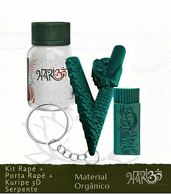 Kit Rapé + Porta Rapé + Kuripe 3D - Verde Serpente