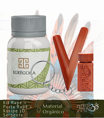 Kit Rapé Egregora + Kuripe 3D * Porta Rapé 3D Cobre