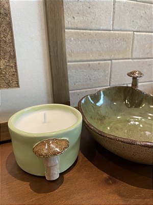 Vela Cerâmica M Cogumelo