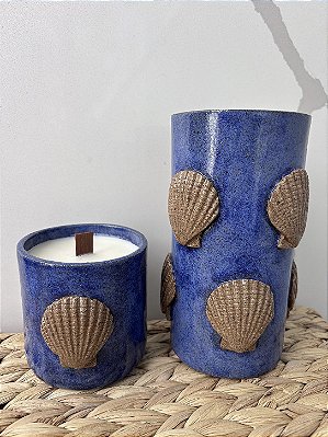 Vaso Cerâmica Conchas