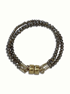Pulseira Mini Cristais Marrom