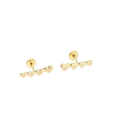 Brinco Coração Ear Cuff Folheado a Ouro