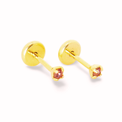 Brinco Baby Pedra 4,5mm Folheado a Ouro