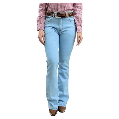 CALÇA LAÇO FORTE COUNTRY FEMININA BARRA BOOTCUT AZUL