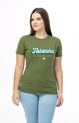 CAMISETA FEMININA TATANKA BORDADA WILD CULTURE VERDE MUSGO COD 3428