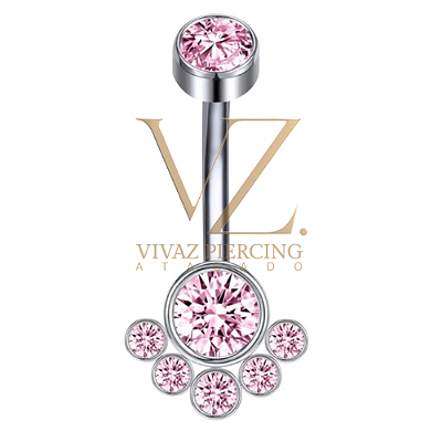 Umbigo Titânio Pata rosa 1.6x10