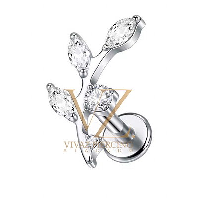 Piercing Ramo Titânio cravejado 1.2x8