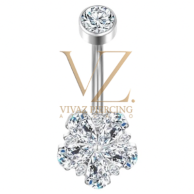 Umbigo Titânio Cravejado 1.6x10