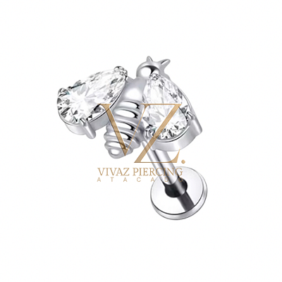 Piercing Titânio labret Abelha 1.2x8