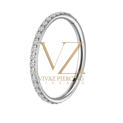 Piercing Segmento Titânio Cravejado 1.2*14