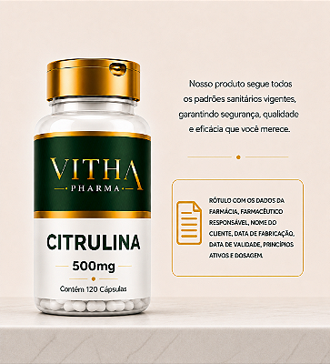 Citrulina 500mg I 120 Cápsulas l VITHA PHARMA