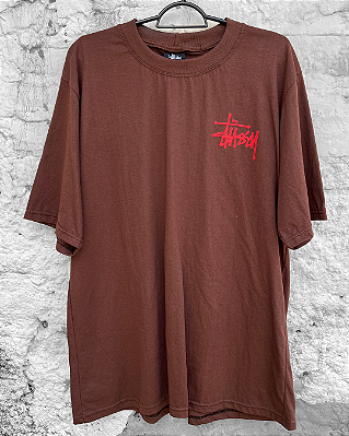 Camiseta Oversized Stussy - Marrom