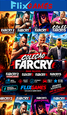 Coleção Far Cry 2, 3, 4 e 5 PC Steam Offline
