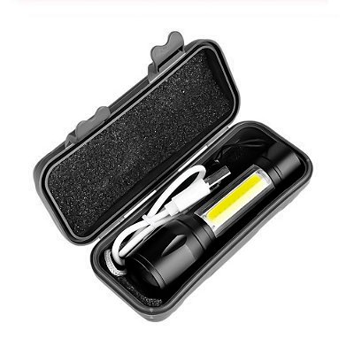 LANTERNA TATICA COMPACTA LED XPE 3W 80LM C/BATERIA E CASE BREMEN 9837