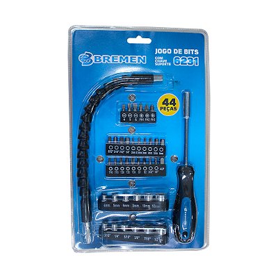 JOGO DE BITS C/ CHAVE SUPORTE 44 PEÇAS BREMEN 6231