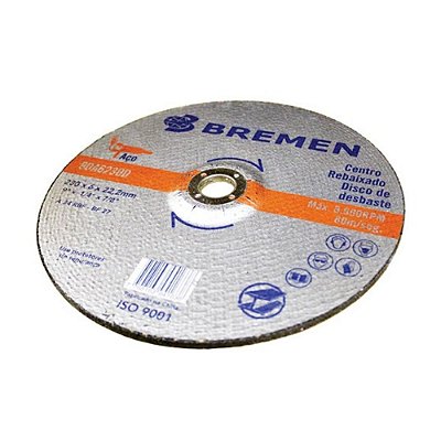 DISCO DE DESBASTE 4 ½" Ø 6MM BREMEN 6688