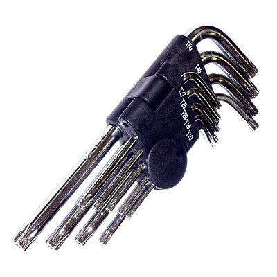 JOGO DE CHAVE TORX AÇO CROMO VANADIO 9 PEÇAS BREMEN 4740