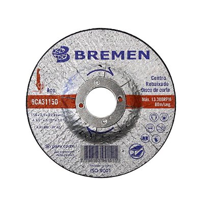 DISCO DE CORTE 2 TELAS 4 ½" Ø 2,5MM BREMEN 6685