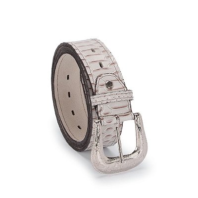 Cinto Masculino Adulto De Couro Com Textura Pele De Cobra Schiareli 203