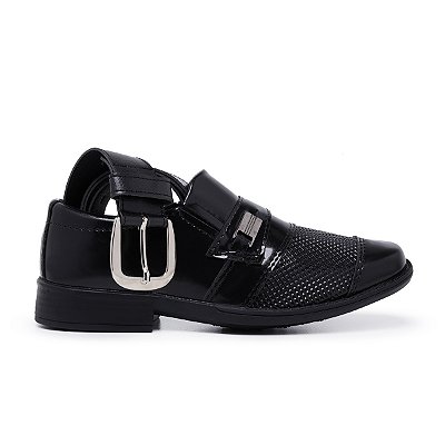 Kit Sapato Social Infantil Com Cinto Sintético Envernizado Formatura Daminho Schiareli 444