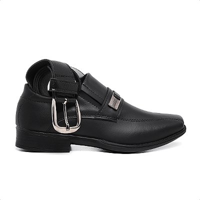 Kit Sapato Social Masculino Preto Com Cinto Para Formatura Daminho Schiareli 445