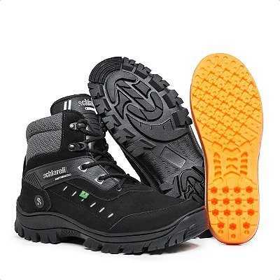 Bota Coturno Masculino Adventure Militar Tática Couro Legítimo Schiareli 730