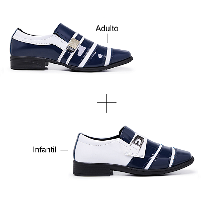 Kit Pai e Filho Sapato Social Casual Elegante Verniz Schiareli K4
