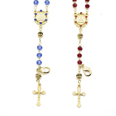 Pulseira Terço Cristal Vidro 6mm - N. Sra. Aparecida