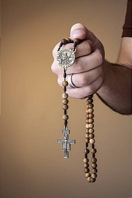 Terço Missão De São Francisco De Assis Madeira Imbuia 8mm