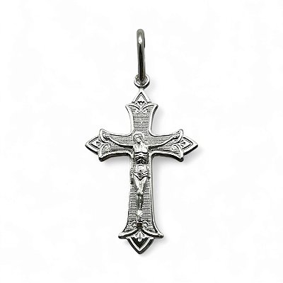 Pingente de Prata Cruz com Cristo 30x20mm
