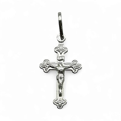 Pingente de Prata Cruz com Cristo 19x12mm