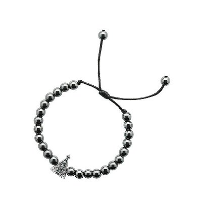 Pulseira De Nossa Senhora Aparecida Hematita 6mm