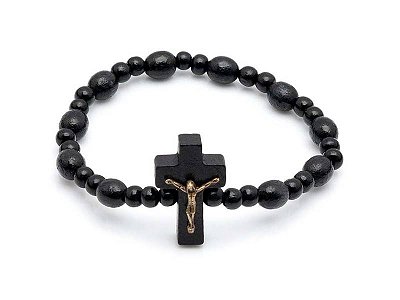 Pulseira Dezena Madeira Preta 4mm e 6/8mm