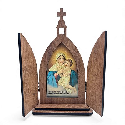 Capela Mãe Rainha Com Portas em MDF 27,7cm