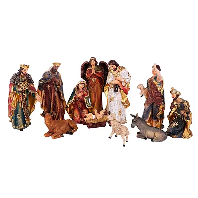 Presépio Tradicional Resina Roupa Estilizada 20cm - 11 Peças