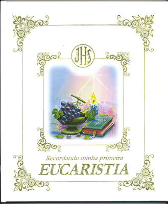 Recordando Minha Primeira Eucaristia - Luxo - Uva/Bíblia/Vela Paulus
